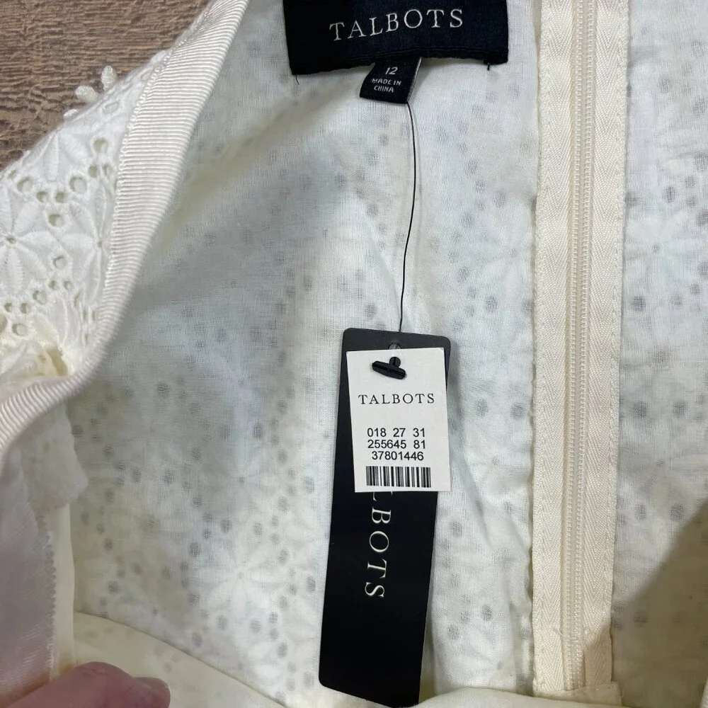 Talbot's NWT Creamy White Lined Lace Skirt size 12